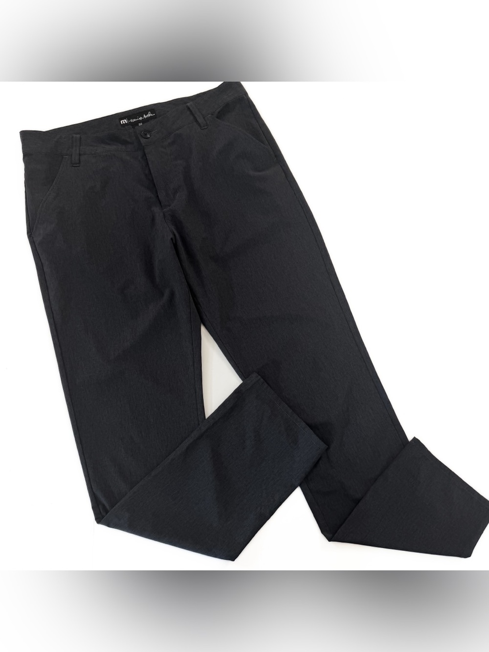 Travis Mathew Pants Men 32 x 31 Heather Dark Gray Stretch Chino Golf Performance